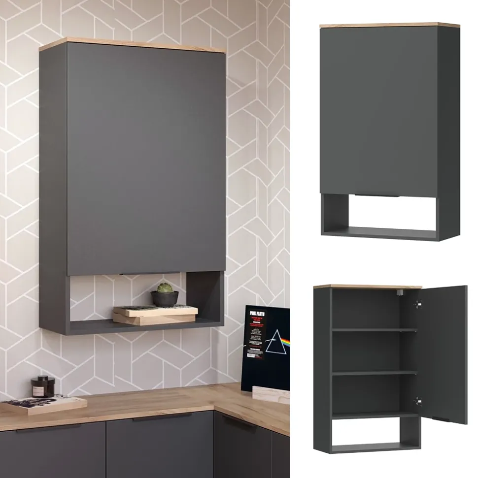 Hängeschrank Wido Anthrazit mit Tür Vicco