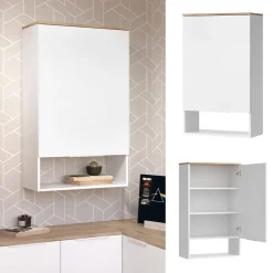 Hängeschrank Wido Weiß/Sonoma 60 x 100 cm mit Tür Vicco