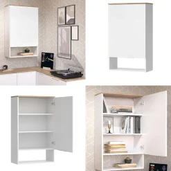 Hängeschrank Wido Weiß/Sonoma 60 x 100 cm mit Tür Vicco