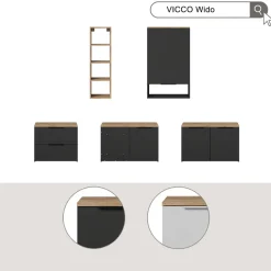 Hängeschrank Wido Weiß/Sonoma 60 x 100 cm mit Tür Vicco