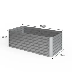 Hochbeet Silber 180 x 60 cm OK-Living