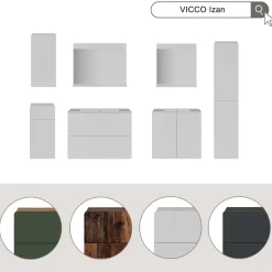 Hochschrank Izan Grün/Goldkraft Eiche 36.6 x 171.6 cm Vicco