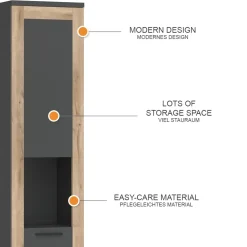 Hochschrank Niko Anthrazit 40 x 194.3 cm Vicco