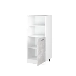 Hochschrank R-Line Beton 60 cm mit offenen Regalen, und Tür Vicco