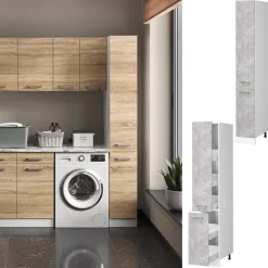 Hochschrank R-Line Beton 30 cm mit Türen Vicco