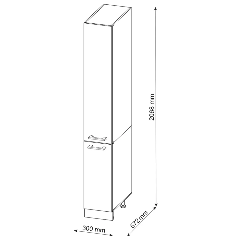 Hochschrank R-Line Beton 30 cm mit Türen Vicco