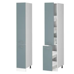 Hochschrank R-Line Blau-Grau 30 cm mit Türen Vicco