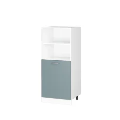 Hochschrank R-Line Blau-Grau 60 cm mit offenen Regalen, und Tür Vicco