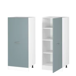 Hochschrank R-Line Blau-Grau 60 cm mit offenen Regalen, und Tür Vicco