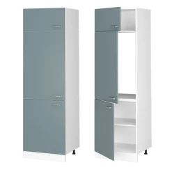 Hochschrank R-Line Blau-Grau 60 cm mit Türen Vicco