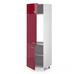 Hochschrank R-Line Bordeaux Hochglanz 60 cm mit Türen Vicco