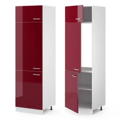 Hochschrank R-Line Bordeaux Hochglanz 60 cm mit Türen Vicco