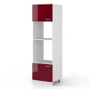 Hochschrank R-Line Bordeaux Hochglanz 60 cm mit offenen Regalen, und Türen Vicco