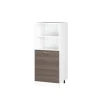 Hochschrank R-Line Grau 60 cm mit offenen Regalen, und Tür Vicco