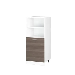 Hochschrank R-Line Grau 60 cm mit offenen Regalen, und Tür Vicco