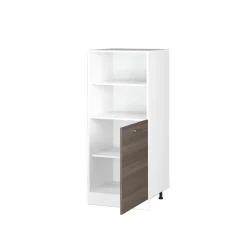 Hochschrank R-Line Grau 60 cm mit offenen Regalen, und Tür Vicco