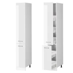 Hochschrank R-Line Weiß Hochglanz 30 cm mit Türen Vicco