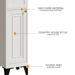 Hochschrank Vanity Weiß 32 x 175 cm Vicco