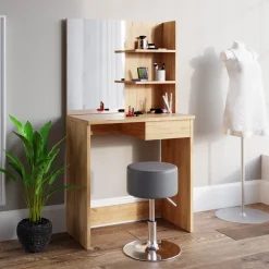 Hocker Design Grau 33.5 x 67 cm für Schminktisch Vicco