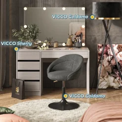 Hocker Goldamo Anthrazit 45 x 79 cm drehbar 360 Grad Vicco