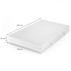 Kaltschaummatratze Weiß 140 x 200 cm 20cm Höhe Vitalispa