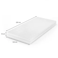 Kaltschaummatratze Weiß 100 x 200 cm H2 Härtegrad, 7Zonen Vitalispa