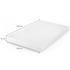 Kaltschaummatratze Weiß 140 x 200 cm H2 Härtegrad, 7Zonen Vitalispa