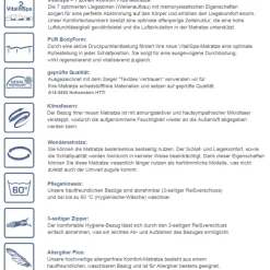 Kaltschaummatratze Weiß 80 x 200 cm H3 Härtegrad, 7Zonen Vitalispa