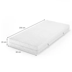 Kaltschaummatratze Weiß 80 x 200 cm 20cm Höhe Vitalispa