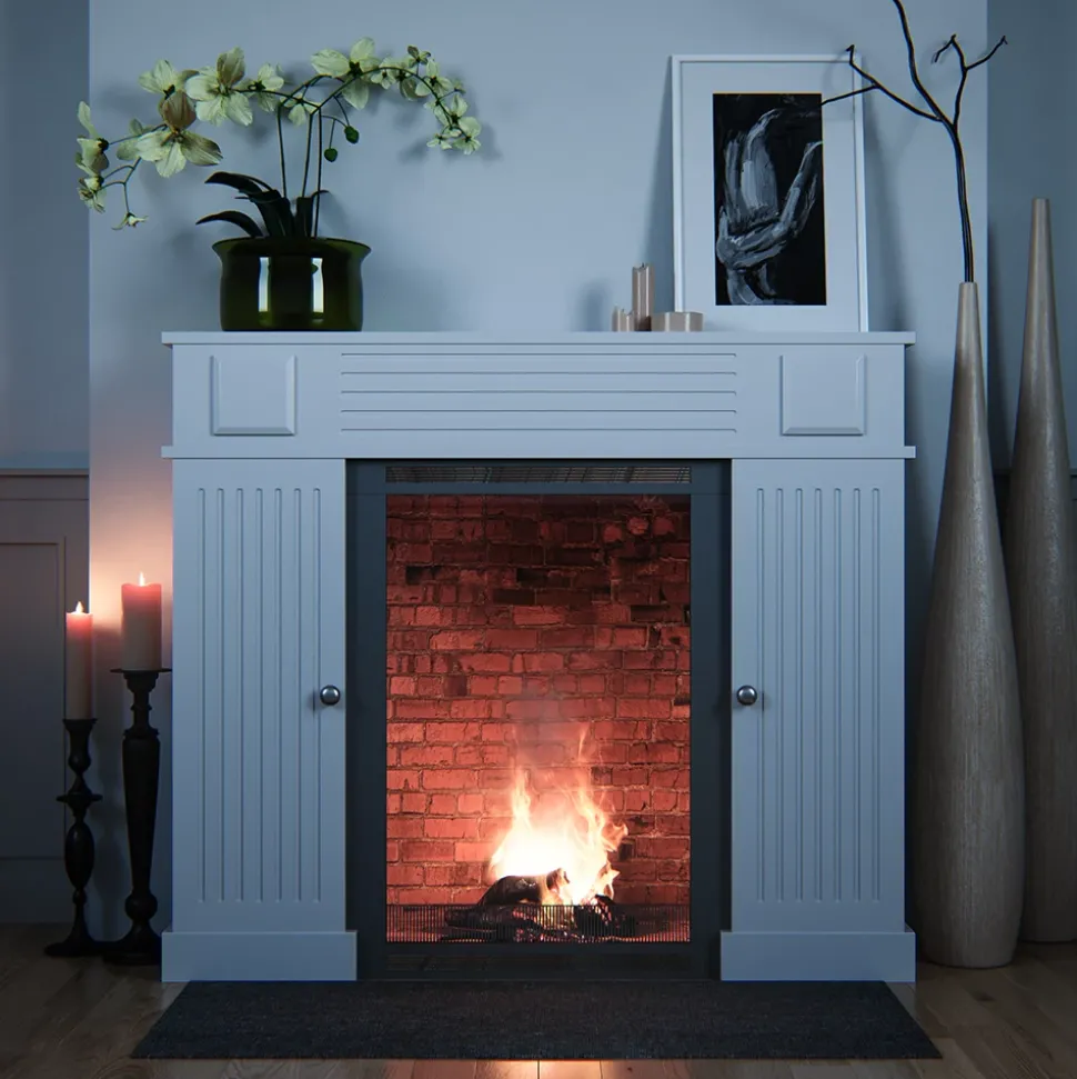 Kaminumrandung Weiß 119.5 x 103 cm Vicco