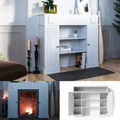 Kaminumrandung Weiß 119.5 x 103 cm Vicco