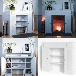 Kaminumrandung Weiß 119.5 x 103 cm Vicco