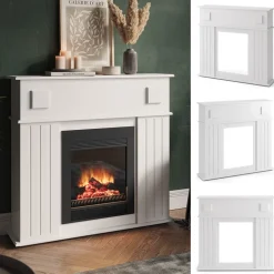 Kaminumrandung Weiß 109 x 100 cm Vicco