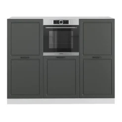 Küchenblock R-Line Anthrazit Landhaus/Weiß 180 cm ohne Arbeitsplatte Vicco