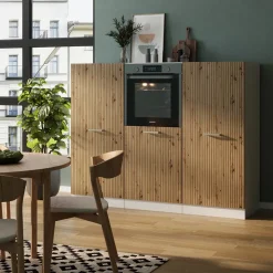 Küchenblock R-Line Artisan Eiche/Weiß 180 cm ohne Arbeitsplatte Vicco