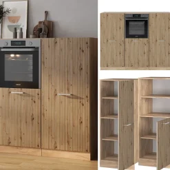 Küchenblock R-Line Artisan-Eiche/Goldkraft Eiche 180 cm ohne Arbeitsplatte Vicco