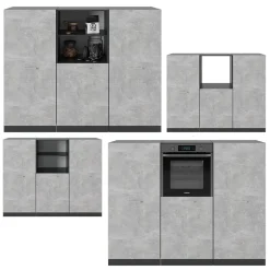 Küchenblock R-Line Beton/Anthrazit 180 cm ohne Arbeitsplatte Vicco