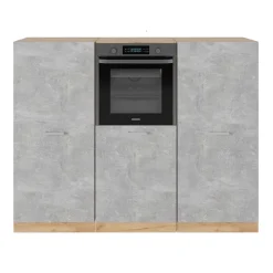 Küchenblock R-Line Beton/Goldkraft Eiche 180 cm ohne Arbeitsplatte Vicco