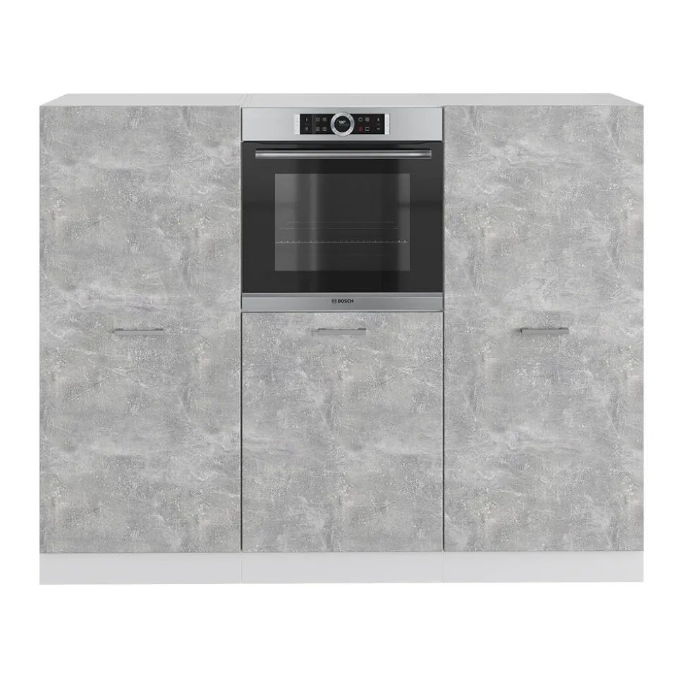 Küchenblock R-Line Beton/Weiß 180 cm ohne Arbeitsplatte Vicco