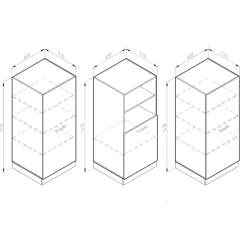 Küchenblock R-Line Beton/Weiß 180 cm ohne Arbeitsplatte Vicco