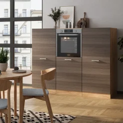 Küchenblock R-Line Edelgrau/Goldkraft Eiche 180 cm ohne Arbeitsplatte Vicco