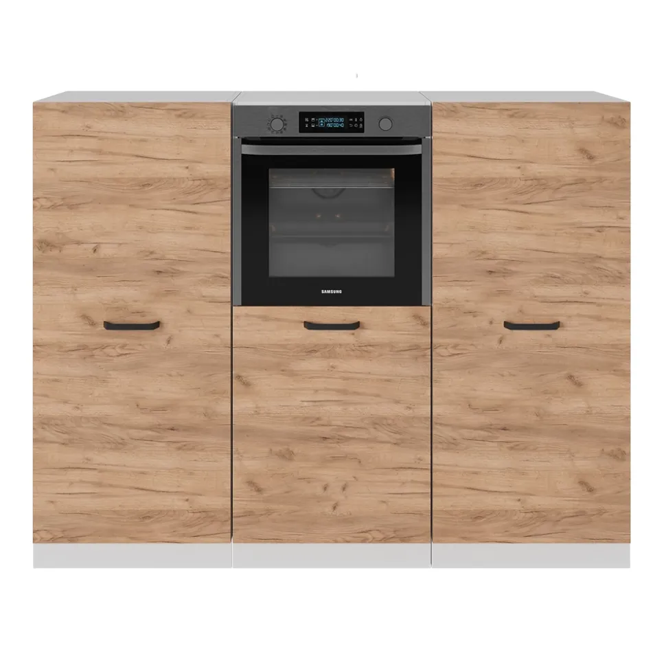 Küchenblock R-Line Goldkraft Eiche/Weiß 180 cm ohne Arbeitsplatte Vicco