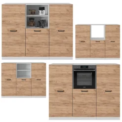 Küchenblock R-Line Goldkraft Eiche/Weiß 180 cm ohne Arbeitsplatte Vicco