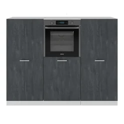 Küchenblock R-Line Schwarz Beton/Weiß 180 cm ohne Arbeitsplatte Vicco