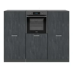 Küchenblock R-Line Schwarz Beton/Anthrazit 180 cm ohne Arbeitsplatte Vicco