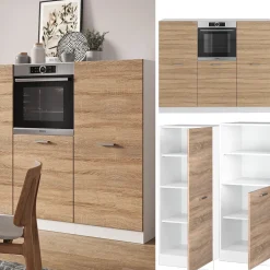 Küchenblock R-Line Sonoma/Weiß 180 cm ohne Arbeitsplatte Vicco