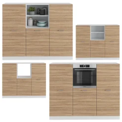 Küchenblock R-Line Sonoma/Weiß 180 cm ohne Arbeitsplatte Vicco