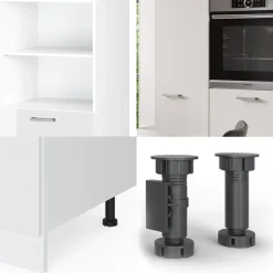 Küchenblock R-Line Weiß Hochglanz/Weiß 180 cm ohne Arbeitsplatte Vicco