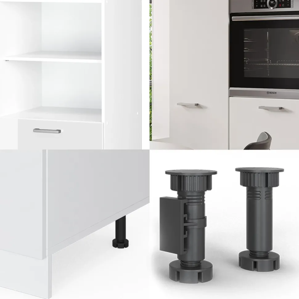 Küchenblock R-Line Weiß Hochglanz/Weiß 180 cm ohne Arbeitsplatte Vicco