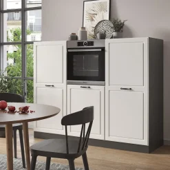 Küchenblock R-Line Weiß Landhaus/Anthrazit 180 cm ohne Arbeitsplatte Vicco